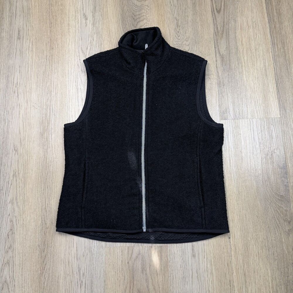 Woolrich Vest Womens Small Black Technowool Fleece Lined Full Zip Outdoor